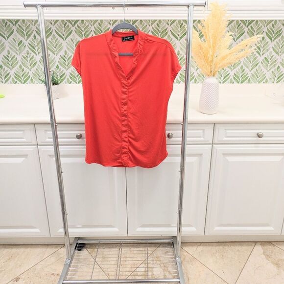 Red Orange Brigette Brianna Blouse M - Picture 3 of 9